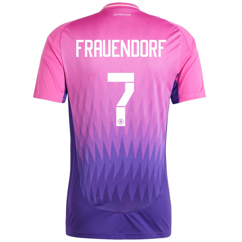 Niño Camiseta Alemania Melkamu Frauendorf #7 Rosado Morado 2ª Equipación 24-26 La Camisa Perú