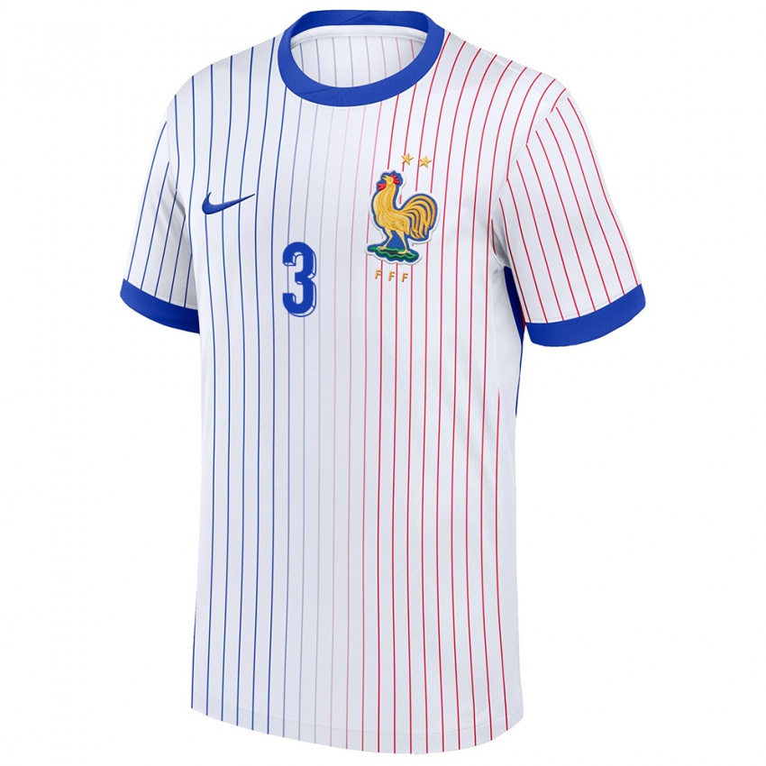 Niño Camiseta Francia Jaouen Hadjam #3 Blanco 2ª Equipación 24-26 La Camisa Perú