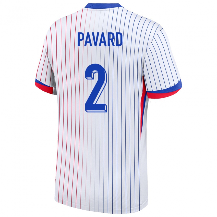 Niño Camiseta Francia Benjamin Pavard #2 Blanco 2ª Equipación 24-26 La Camisa Perú