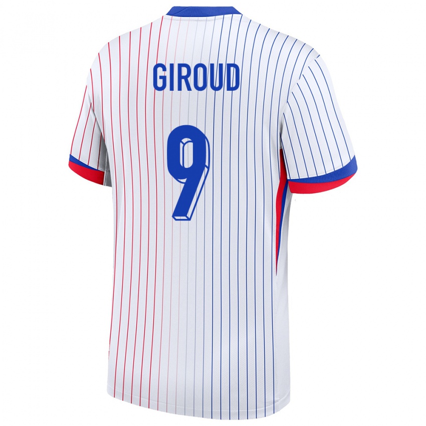 Niño Camiseta Francia Olivier Giroud #9 Blanco 2ª Equipación 24-26 La Camisa Perú