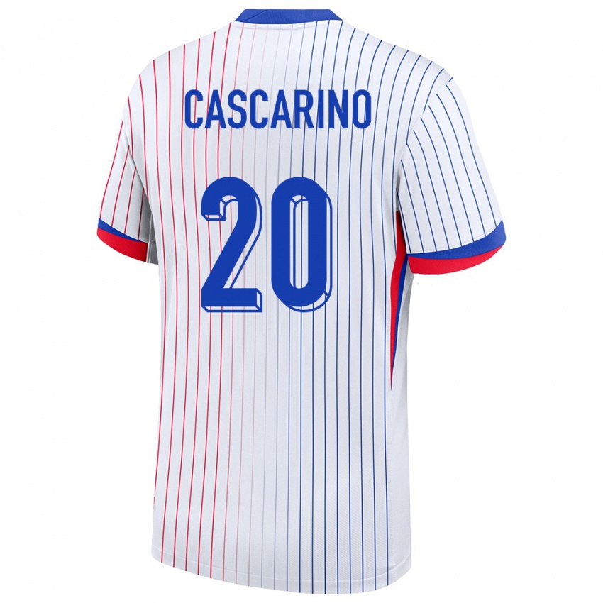 Niño Camiseta Francia Delphine Cascarino #20 Blanco 2ª Equipación 24-26 La Camisa Perú