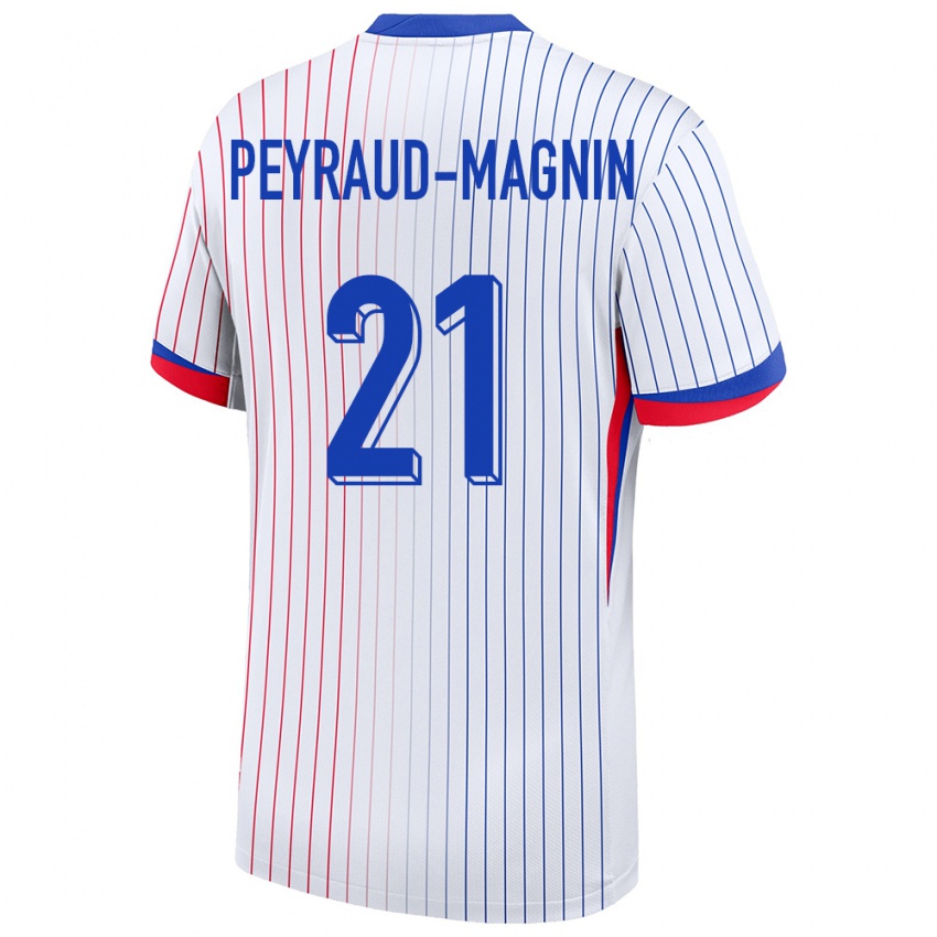 Niño Camiseta Francia Pauline Peyraud Magnin #21 Blanco 2ª Equipación 24-26 La Camisa Perú