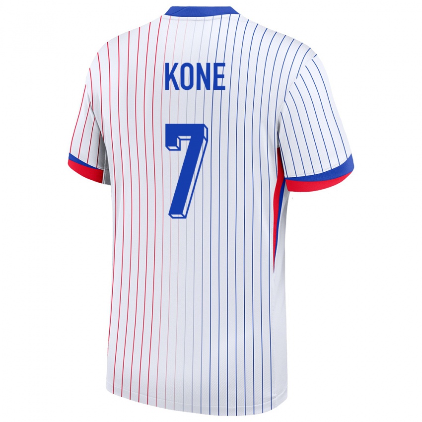 Niño Camiseta Francia Kouadio Kone #7 Blanco 2ª Equipación 24-26 La Camisa Perú