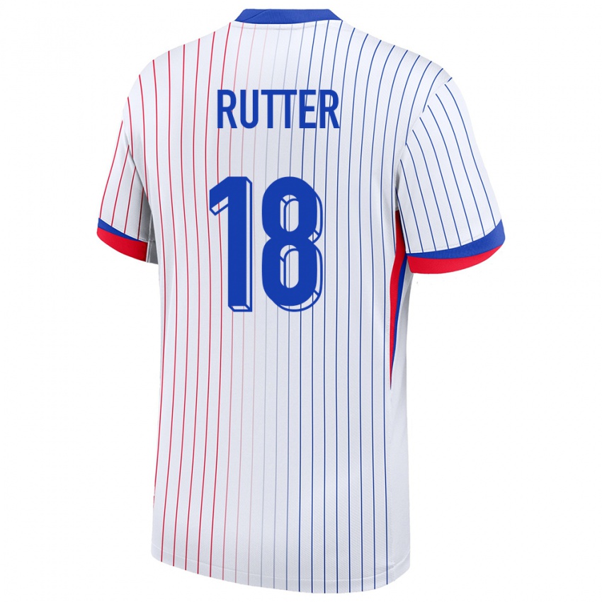 Niño Camiseta Francia Georginio Rutter #18 Blanco 2ª Equipación 24-26 La Camisa Perú