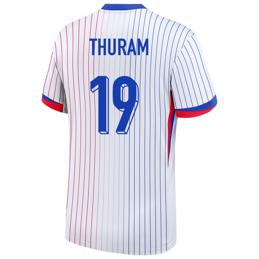 Niño Camiseta Francia Khephren Thuram #19 Blanco 2ª Equipación 24-26 La Camisa Perú