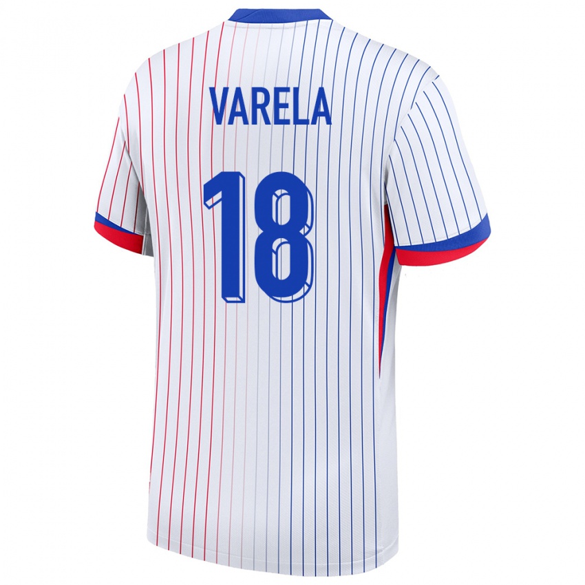 Niño Camiseta Francia Jordan Varela #18 Blanco 2ª Equipación 24-26 La Camisa Perú