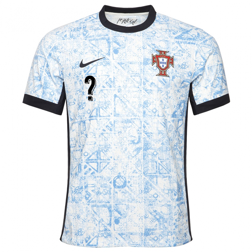 Niño Camiseta Portugal Su Nombre #0 Crema Azul 2ª Equipación 24-26 La Camisa Perú