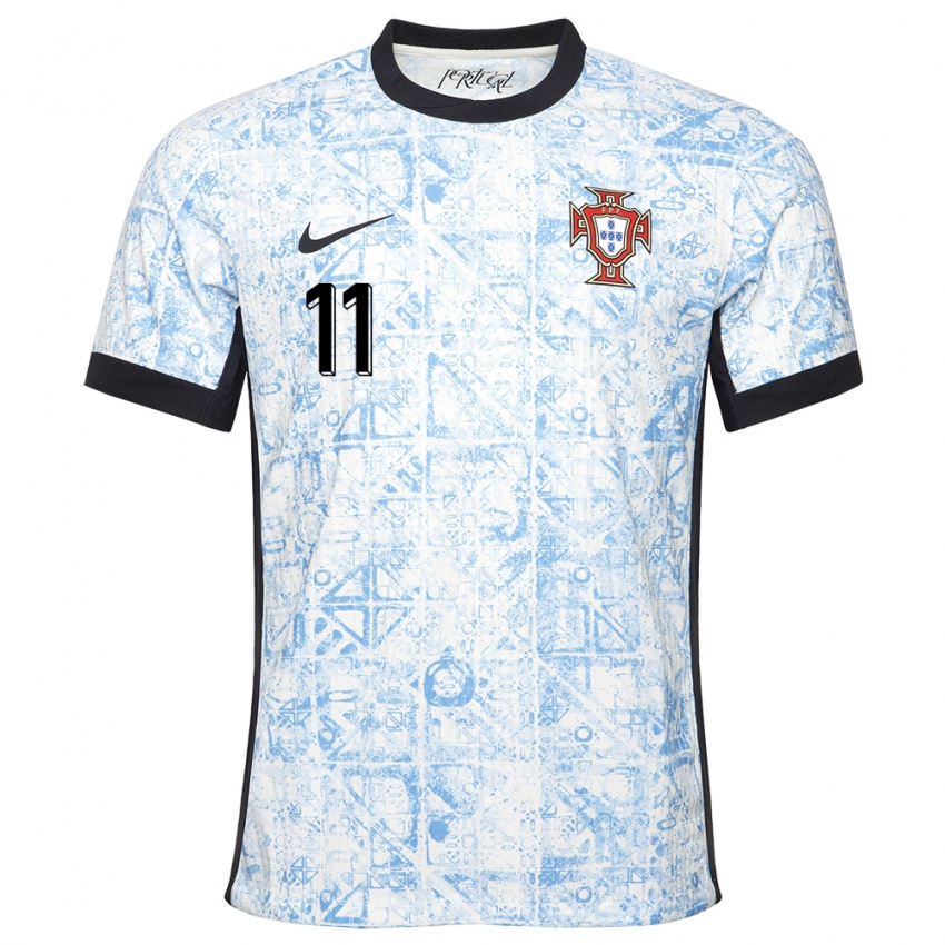 Niño Camiseta Portugal Olivio Tome #11 Crema Azul 2ª Equipación 24-26 La Camisa Perú