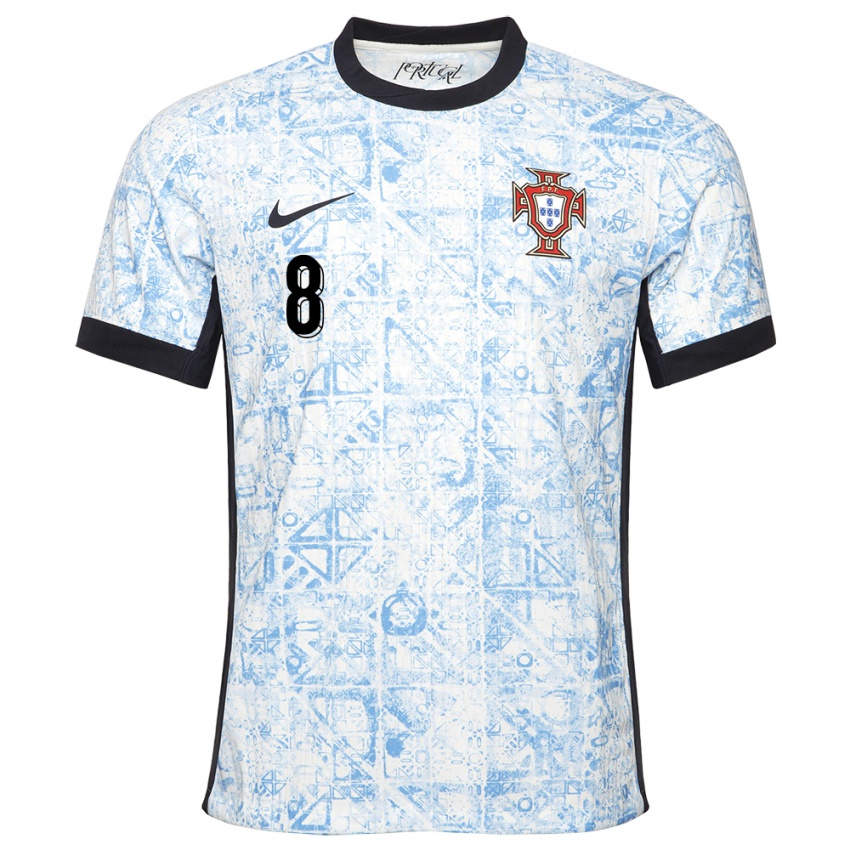 Niño Camiseta Portugal Joao Moutinho #8 Crema Azul 2ª Equipación 24-26 La Camisa Perú