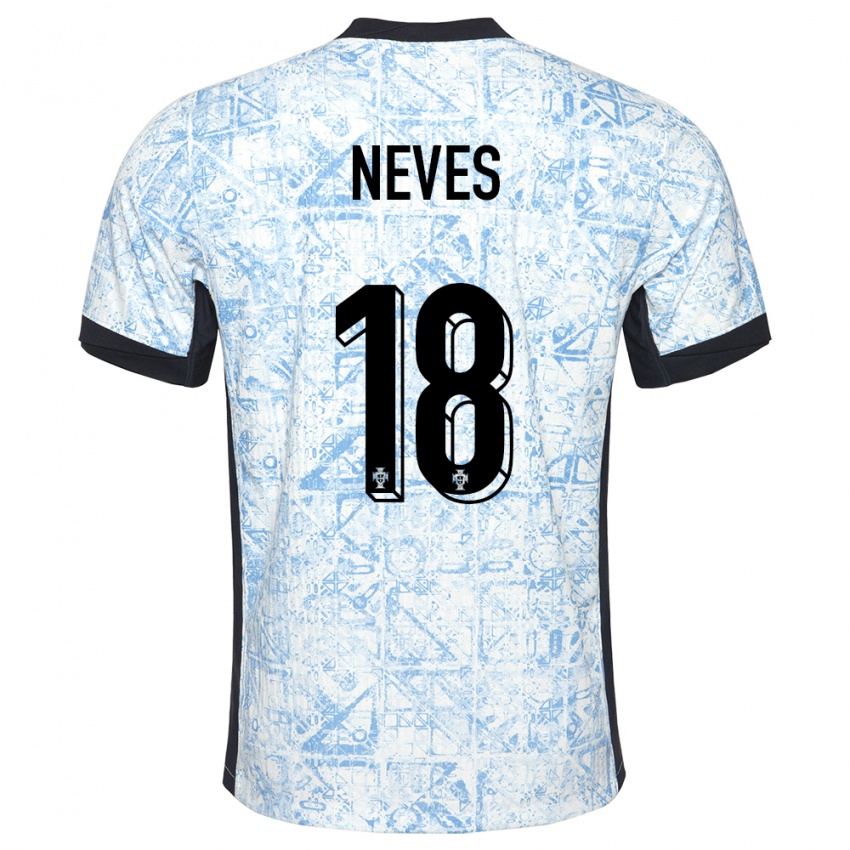 Niño Camiseta Portugal Ruben Neves #18 Crema Azul 2ª Equipación 24-26 La Camisa Perú