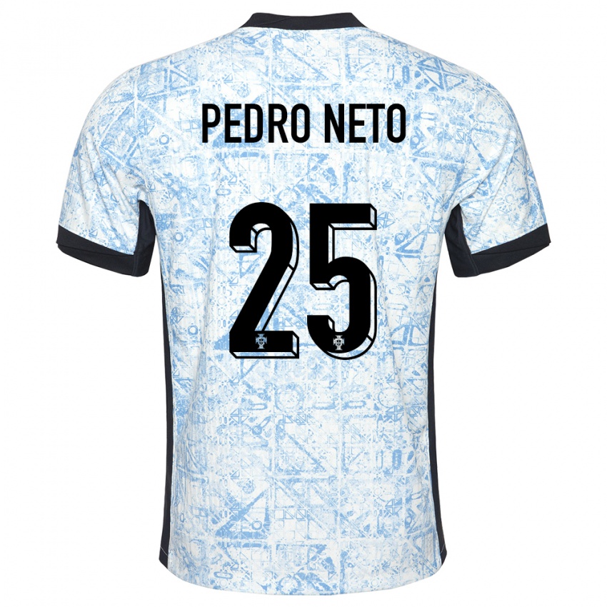 Niño Camiseta Portugal Pedro Neto #25 Crema Azul 2ª Equipación 24-26 La Camisa Perú