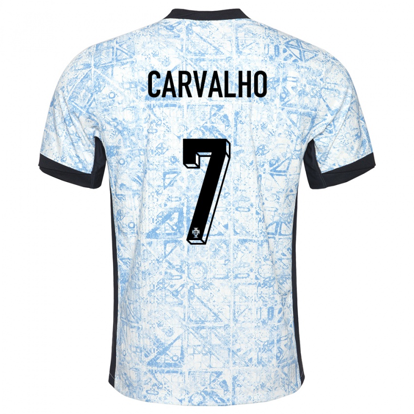 Niño Camiseta Portugal Fabio Carvalho #7 Crema Azul 2ª Equipación 24-26 La Camisa Perú