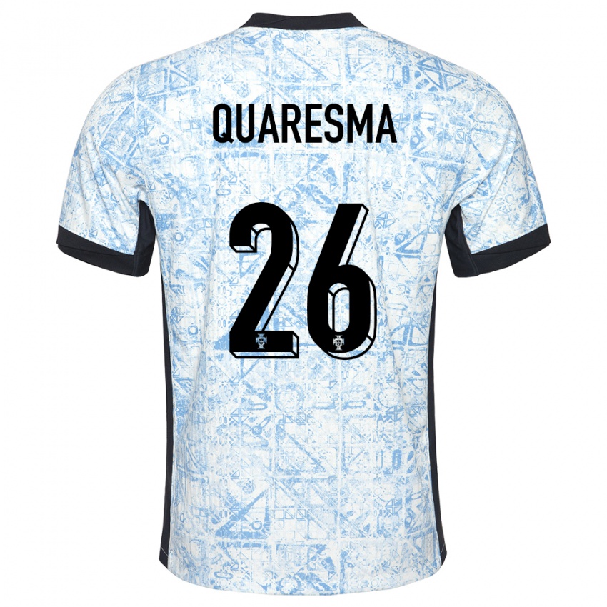 Niño Camiseta Portugal Eduardo Quaresma #26 Crema Azul 2ª Equipación 24-26 La Camisa Perú