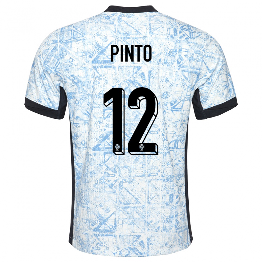 Niño Camiseta Portugal Diogo Pinto #12 Crema Azul 2ª Equipación 24-26 La Camisa Perú