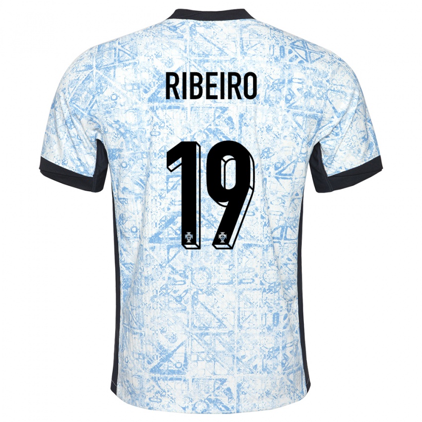 Niño Camiseta Portugal Rodrigo Ribeiro #19 Crema Azul 2ª Equipación 24-26 La Camisa Perú