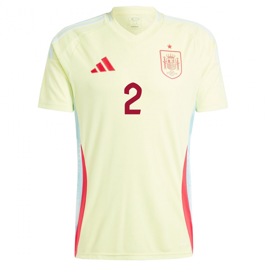 Niño Camiseta España Cesar Azpilicueta #2 Amarillo 2ª Equipación 24-26 La Camisa Perú