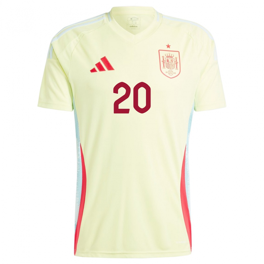 Niño Camiseta España Pedri #20 Amarillo 2ª Equipación 24-26 La Camisa Perú