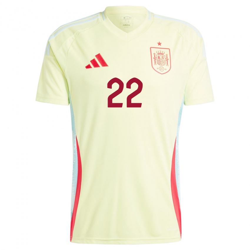 Niño Camiseta España Claudia Pina #22 Amarillo 2ª Equipación 24-26 La Camisa Perú