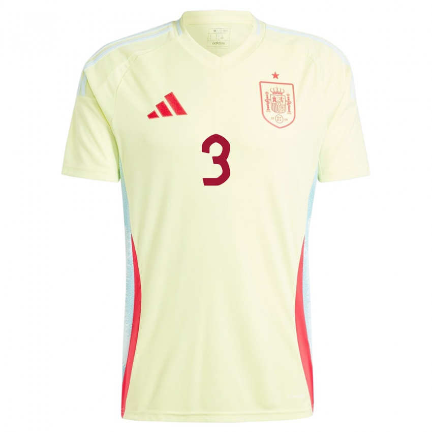 Niño Camiseta España Leila Ouahabi #3 Amarillo 2ª Equipación 24-26 La Camisa Perú