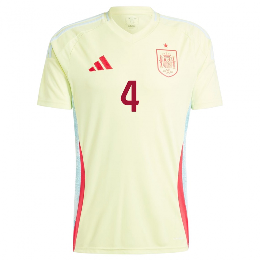 Niño Camiseta España Irene Paredes #4 Amarillo 2ª Equipación 24-26 La Camisa Perú