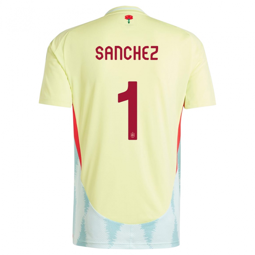 Niño Camiseta España Robert Sanchez #1 Amarillo 2ª Equipación 24-26 La Camisa Perú