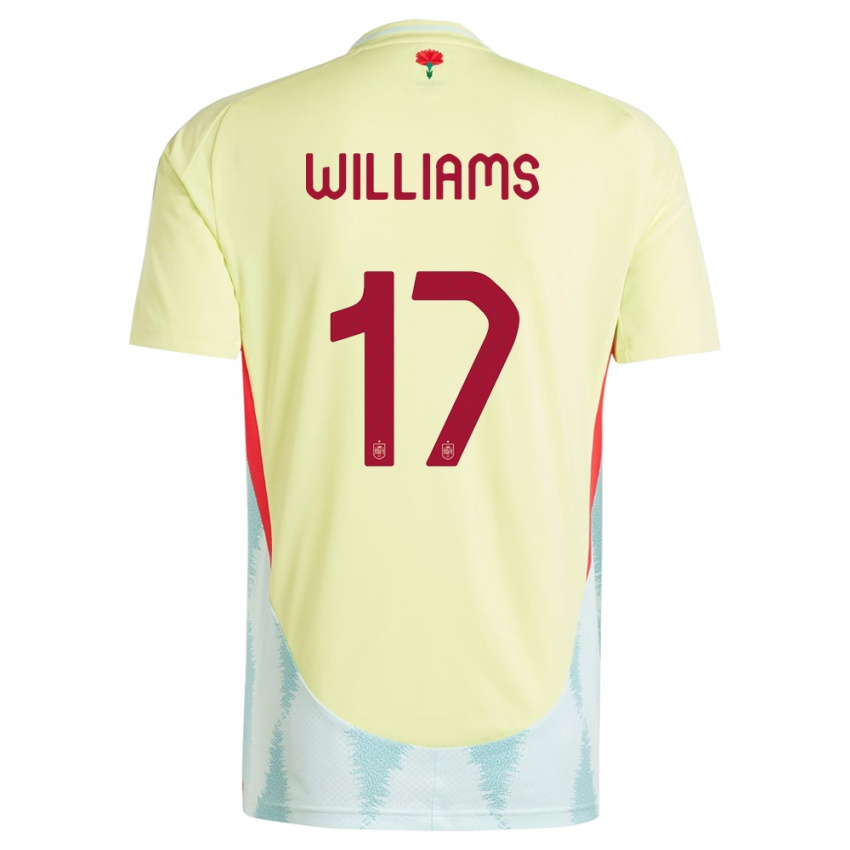 Niño Camiseta España Nico Williams #17 Amarillo 2ª Equipación 24-26 La Camisa Perú