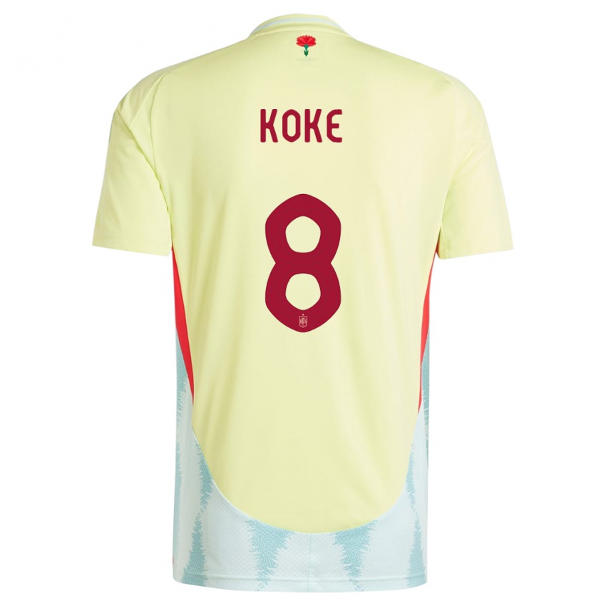 Niño Camiseta España Koke #8 Amarillo 2ª Equipación 24-26 La Camisa Perú