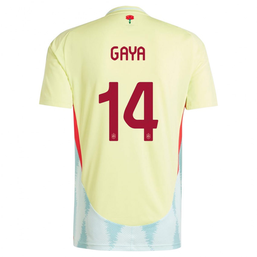 Niño Camiseta España Jose Gaya #14 Amarillo 2ª Equipación 24-26 La Camisa Perú