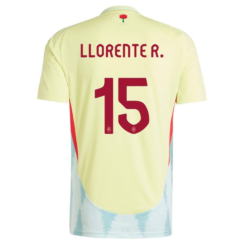 Niño Camiseta España Diego Llorente #15 Amarillo 2ª Equipación 24-26 La Camisa Perú