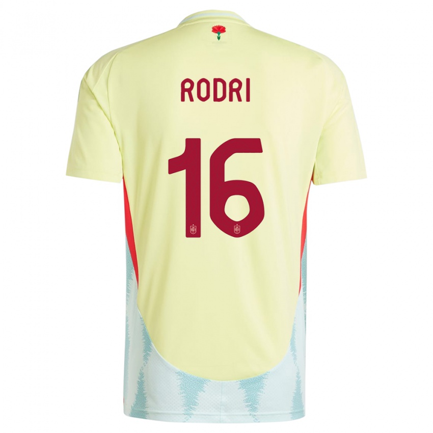 Niño Camiseta España Rodri #16 Amarillo 2ª Equipación 24-26 La Camisa Perú