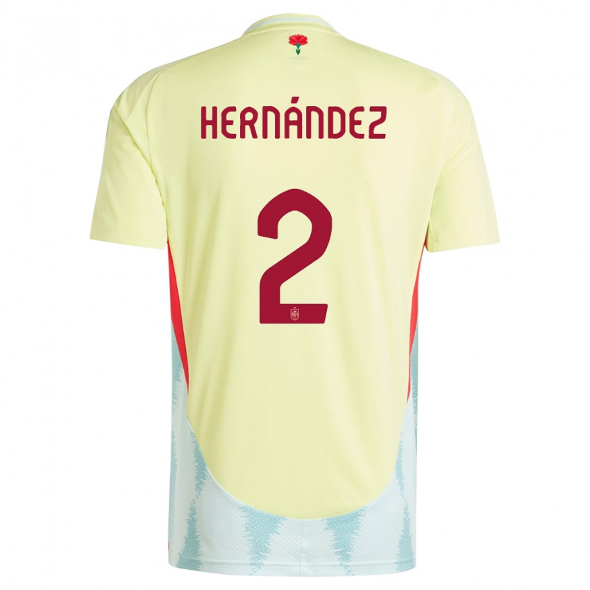 Niño Camiseta España Oihane Hernandez #2 Amarillo 2ª Equipación 24-26 La Camisa Perú