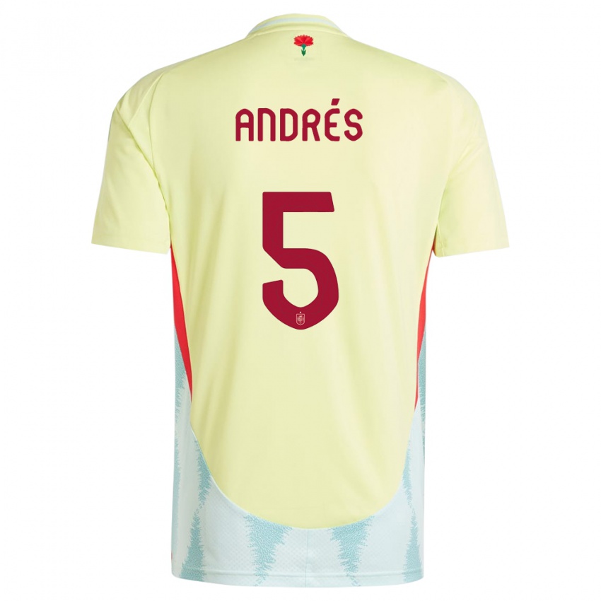 Niño Camiseta España Ivana Andres #5 Amarillo 2ª Equipación 24-26 La Camisa Perú