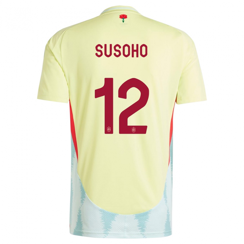 Niño Camiseta España Mahamadou Susoho #12 Amarillo 2ª Equipación 24-26 La Camisa Perú