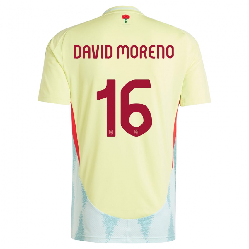 Niño Camiseta España Antonio David Moreno #16 Amarillo 2ª Equipación 24-26 La Camisa Perú