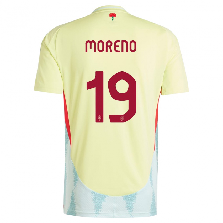 Niño Camiseta España Victor Moreno #19 Amarillo 2ª Equipación 24-26 La Camisa Perú