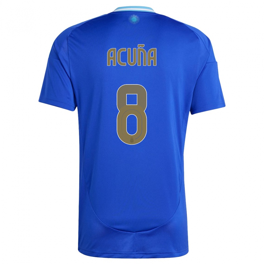 Niño Camiseta Argentina Marcos Acuna #8 Azul 2ª Equipación 24-26 La Camisa Perú