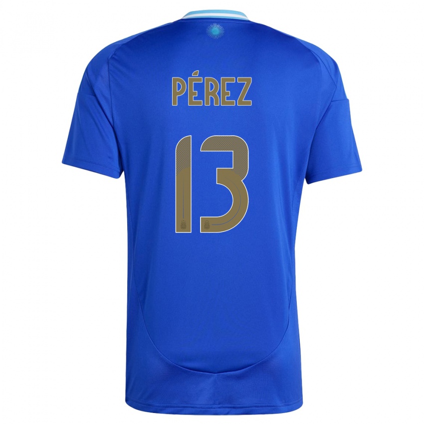 Niño Camiseta Argentina Nehuen Perez #13 Azul 2ª Equipación 24-26 La Camisa Perú