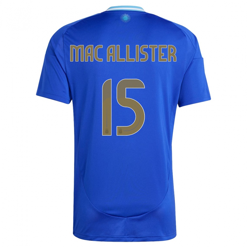 Niño Camiseta Argentina Alexis Mac Allister #15 Azul 2ª Equipación 24-26 La Camisa Perú