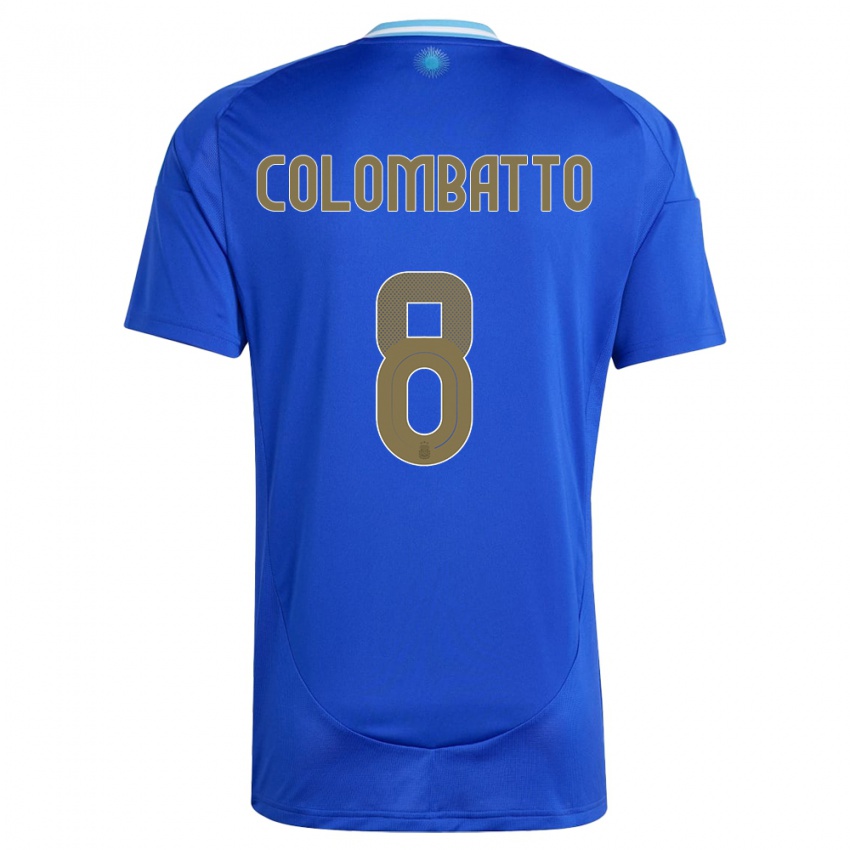 Niño Camiseta Argentina Santiago Colombatto #8 Azul 2ª Equipación 24-26 La Camisa Perú