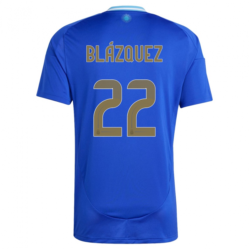 Niño Camiseta Argentina Joaquin Blazquez #22 Azul 2ª Equipación 24-26 La Camisa Perú