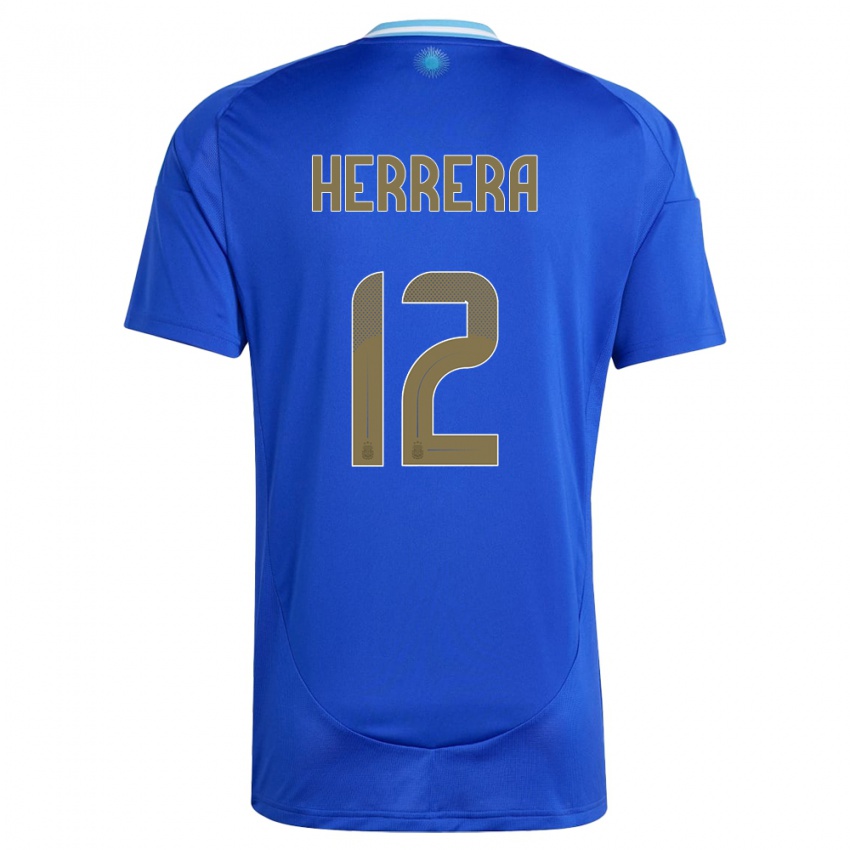 Niño Camiseta Argentina Franco Herrera #12 Azul 2ª Equipación 24-26 La Camisa Perú