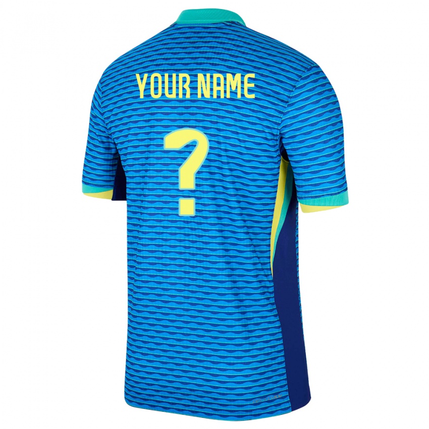 Niño Camiseta Brasil Su Nombre #0 Azul 2ª Equipación 24-26 La Camisa Perú
