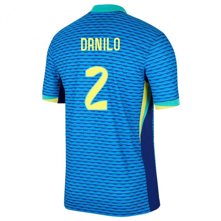 Niño Camiseta Brasil Danilo #2 Azul 2ª Equipación 24-26 La Camisa Perú