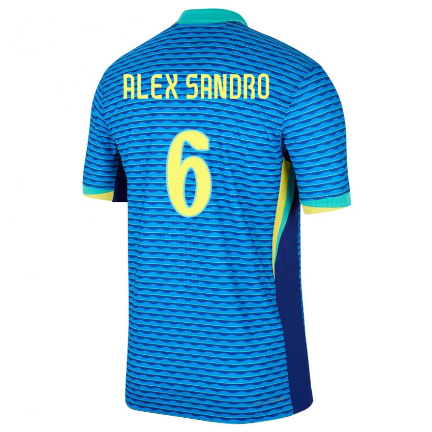 Niño Camiseta Brasil Alex Sandro #6 Azul 2ª Equipación 24-26 La Camisa Perú