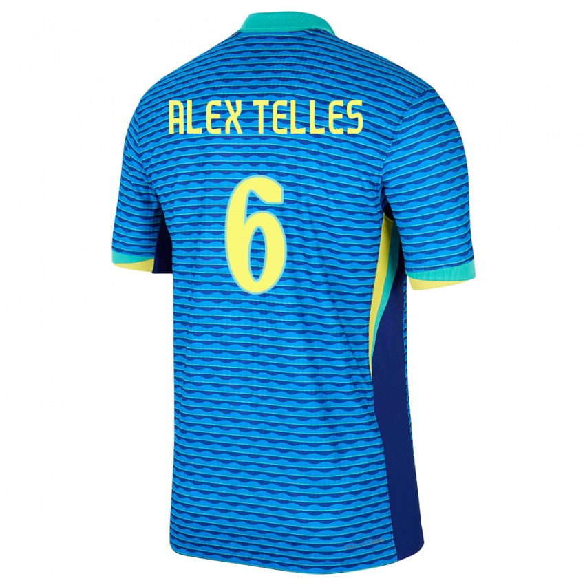 Niño Camiseta Brasil Alex Telles #6 Azul 2ª Equipación 24-26 La Camisa Perú