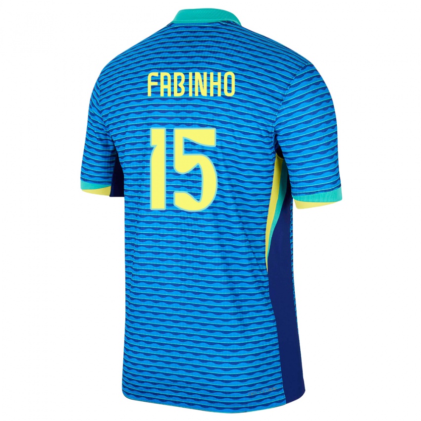 Niño Camiseta Brasil Fabinho #15 Azul 2ª Equipación 24-26 La Camisa Perú