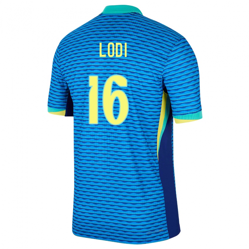 Niño Camiseta Brasil Renan Lodi #16 Azul 2ª Equipación 24-26 La Camisa Perú