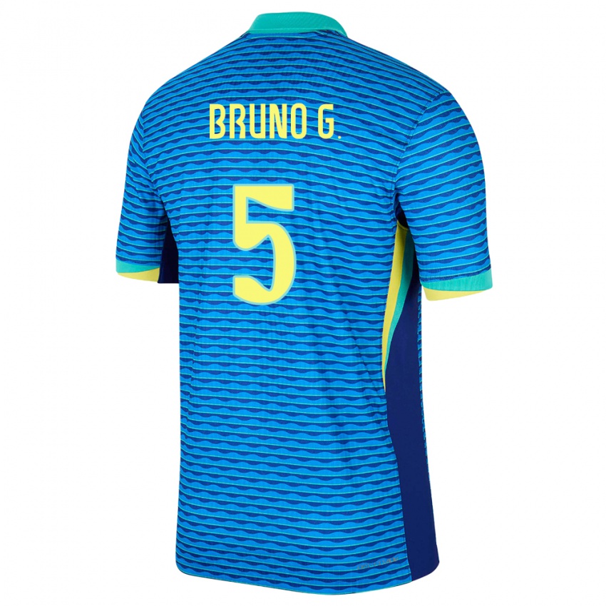 Niño Camiseta Brasil Bruno Guimaraes #5 Azul 2ª Equipación 24-26 La Camisa Perú