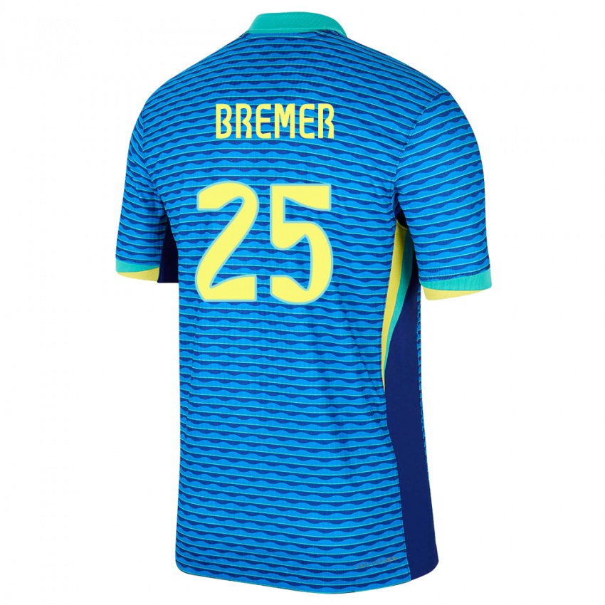 Niño Camiseta Brasil Bremer #25 Azul 2ª Equipación 24-26 La Camisa Perú