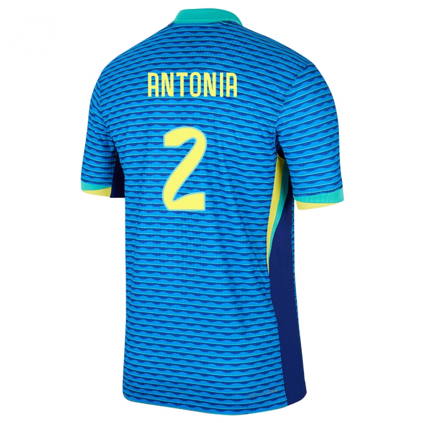 Niño Camiseta Brasil Antonia #2 Azul 2ª Equipación 24-26 La Camisa Perú